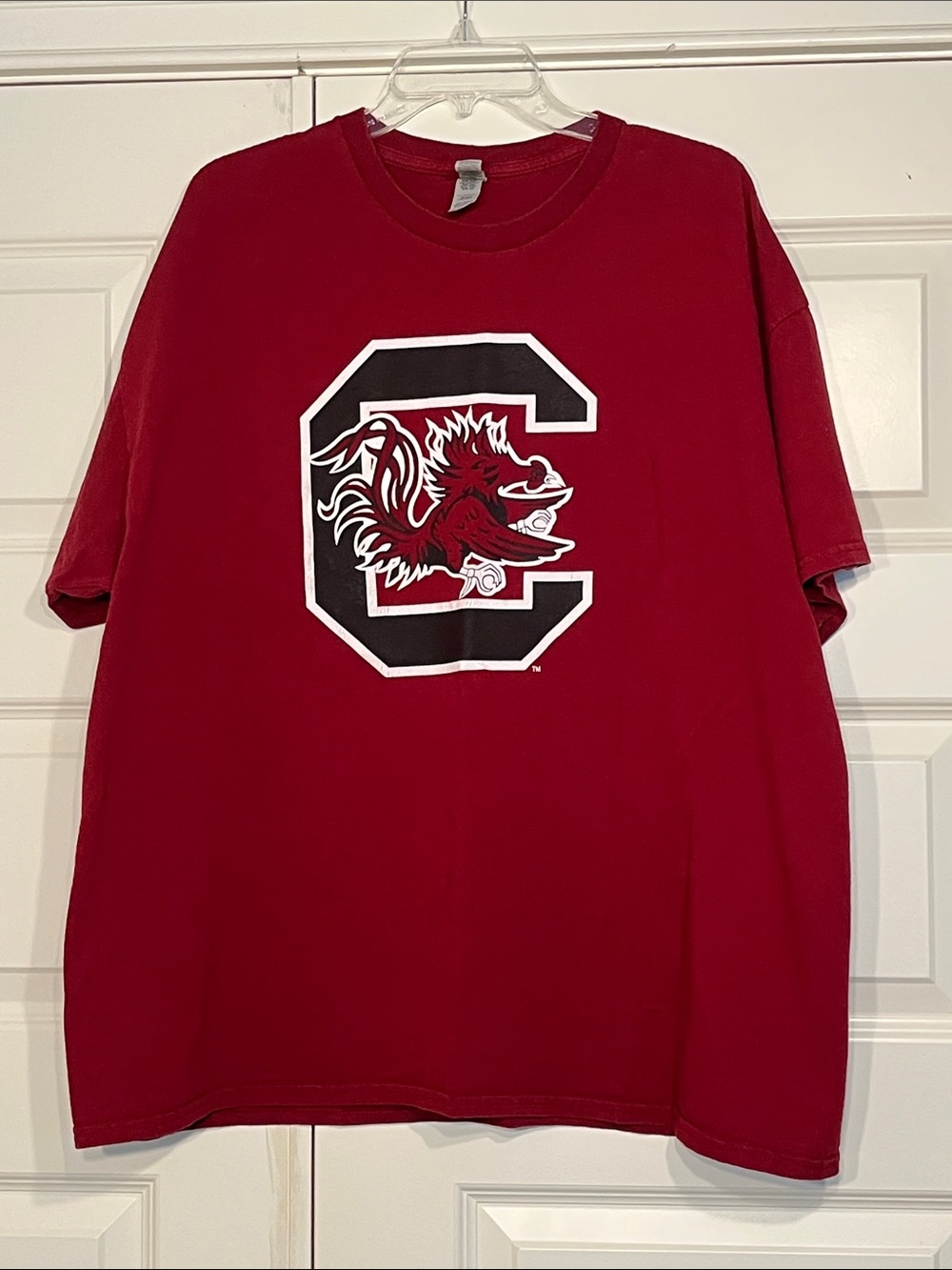 Gildan Garnet Short-Sleeve Tee with Gamecock Chest Logo